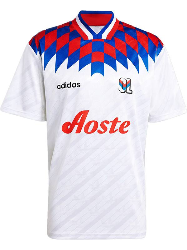 Olympique Lyonnais domicile rétro remake maillot lyon premier uniforme de football kit de football pour hommes haut chemise 1995-1996